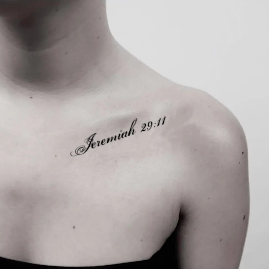 Elegant Shoulder Script Tattoo Design