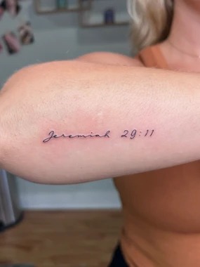 Minimalist Forearm Font Tattoo Design