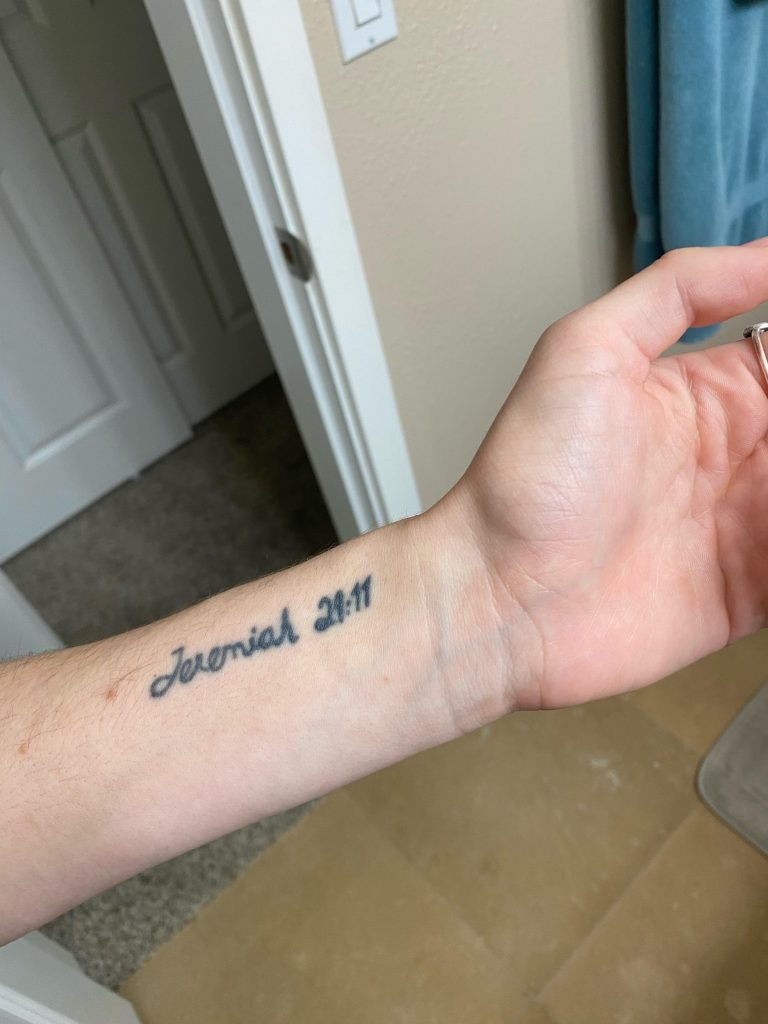 Side Ribs Script Tattoo Design