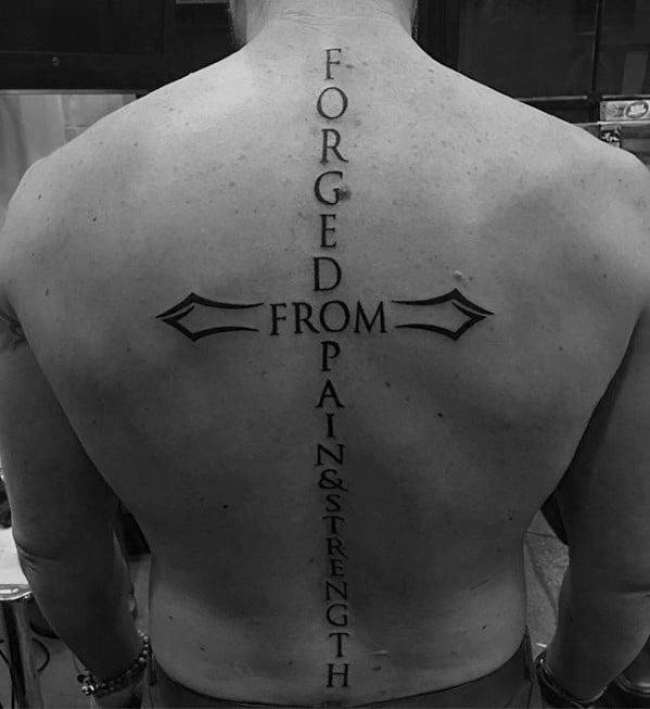 Inspirational Quote in the Shape of a Cross Tattoo Tattoo Design