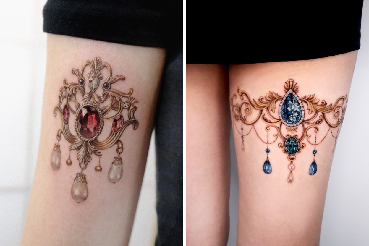 60+ Jewelry Tattoo Ideas To Adorn Your Skin Featured Lookbook Collage