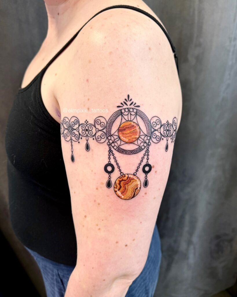 Norwegian Solje-Inspired Planetary Arm Tattoo Tattoo Design