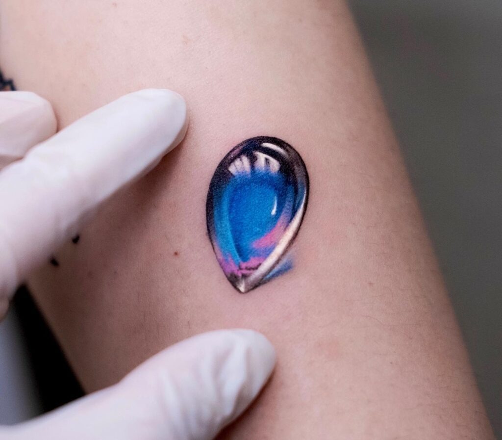 Realistic Teardrop Gem Tattoo Tattoo Design