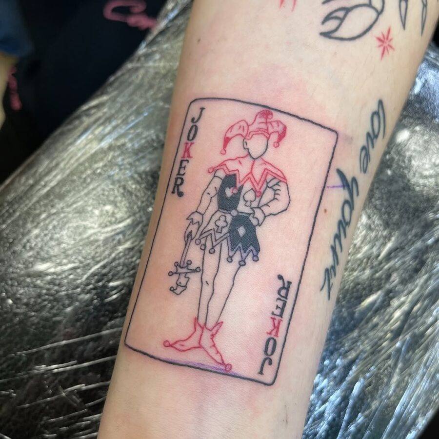 Colorful Joker Card Tattoo Design for Enthusiasts Tattoo Design