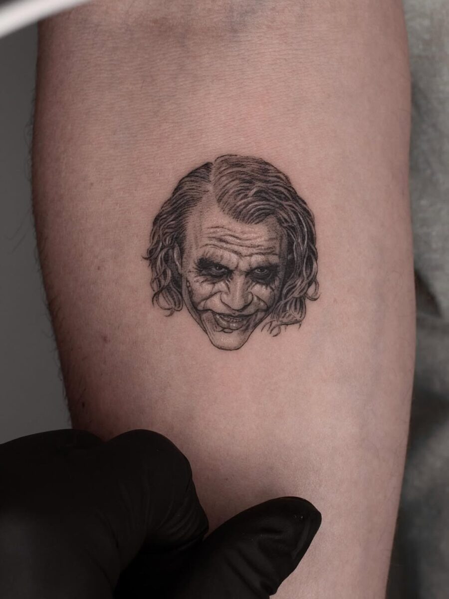Detailed Joker tattoo capturing his iconic grin Tattoo Design