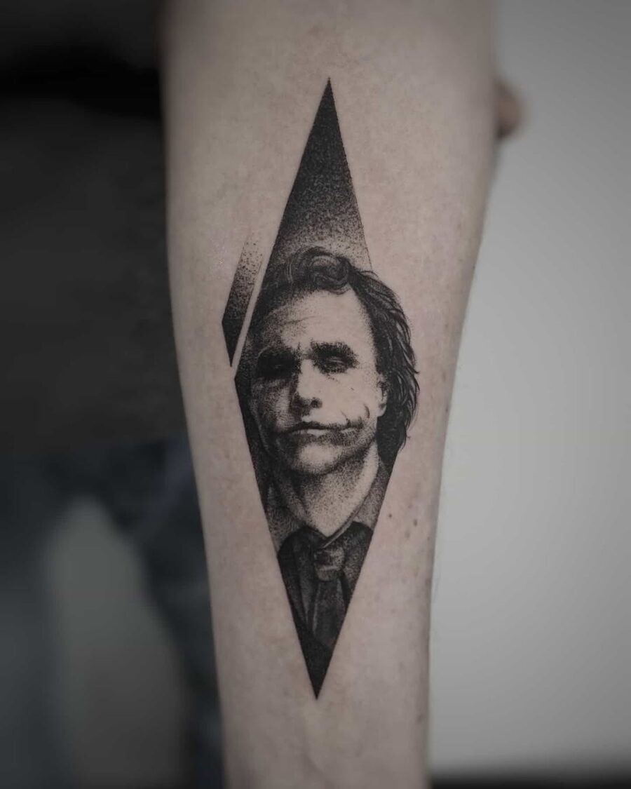 Intricate Joker Tattoo in Diamond Design Tattoo Design
