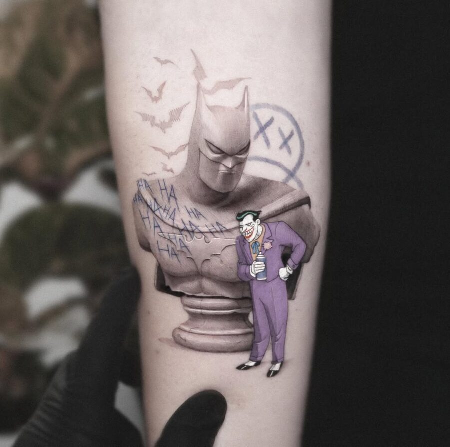 Joker vs Batman: Classic Tattoo Duel Tattoo Design