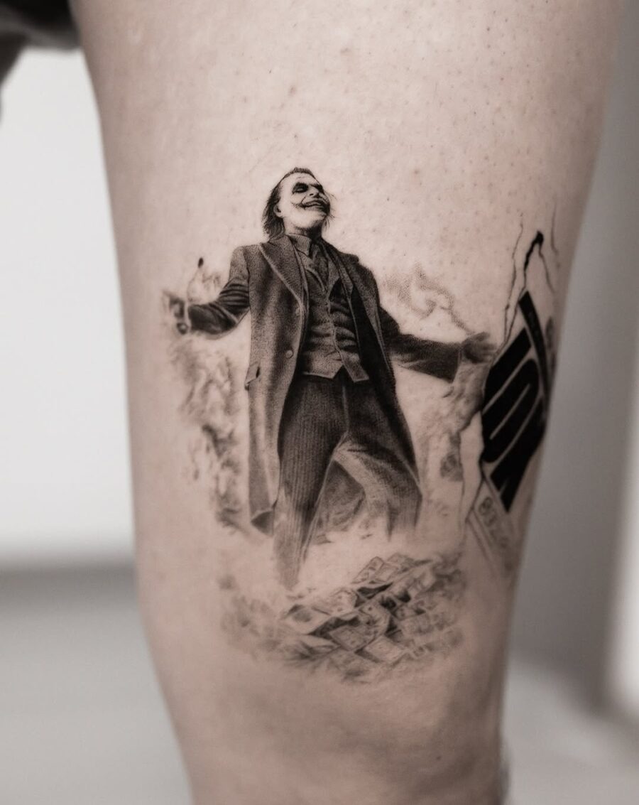 Stunning Joker Tattoo Embodies Chaotic Elegance Tattoo Design