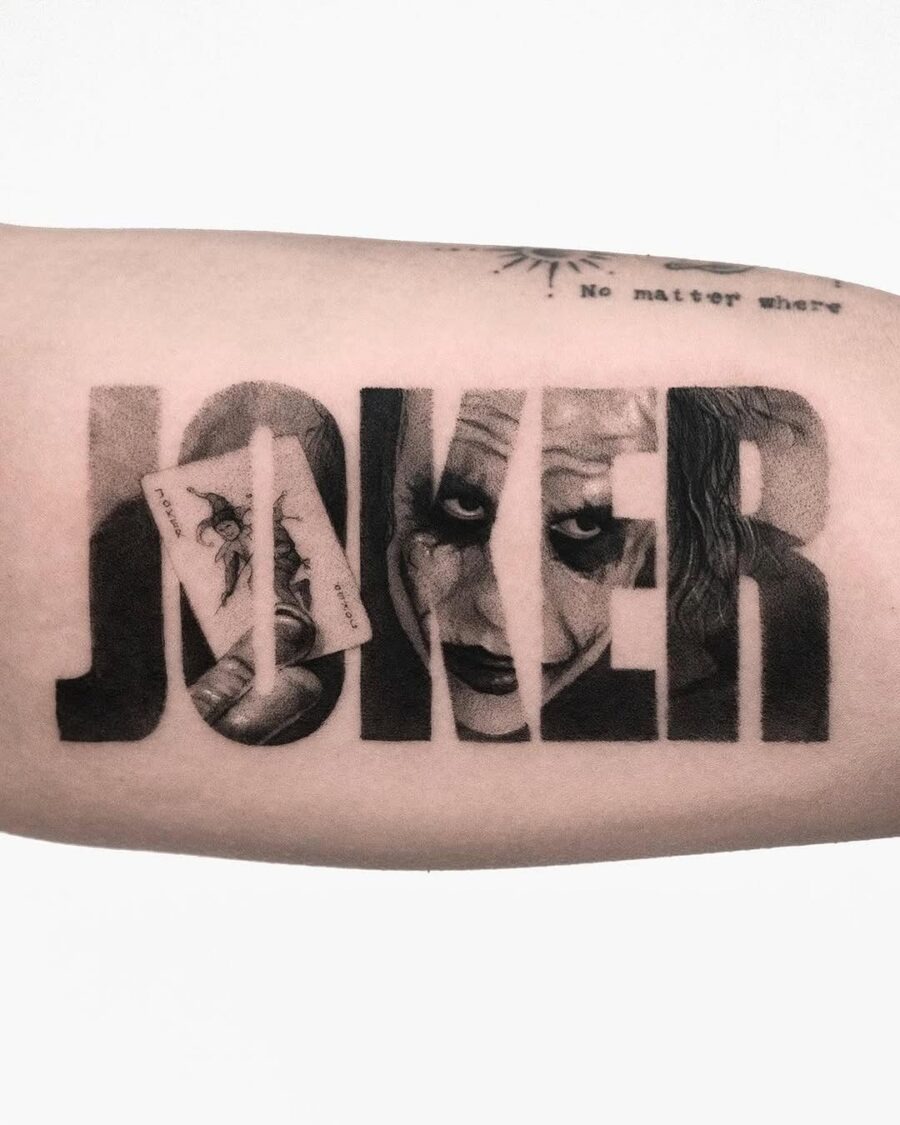 Stunning Joker Tattoo with Realistic Design Tattoo Design