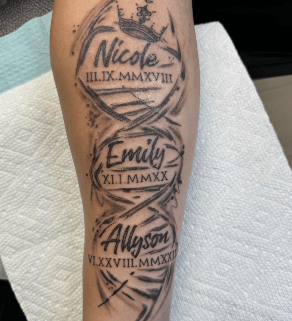 Baby's Name & Footprint Tattoo Tattoo Design
