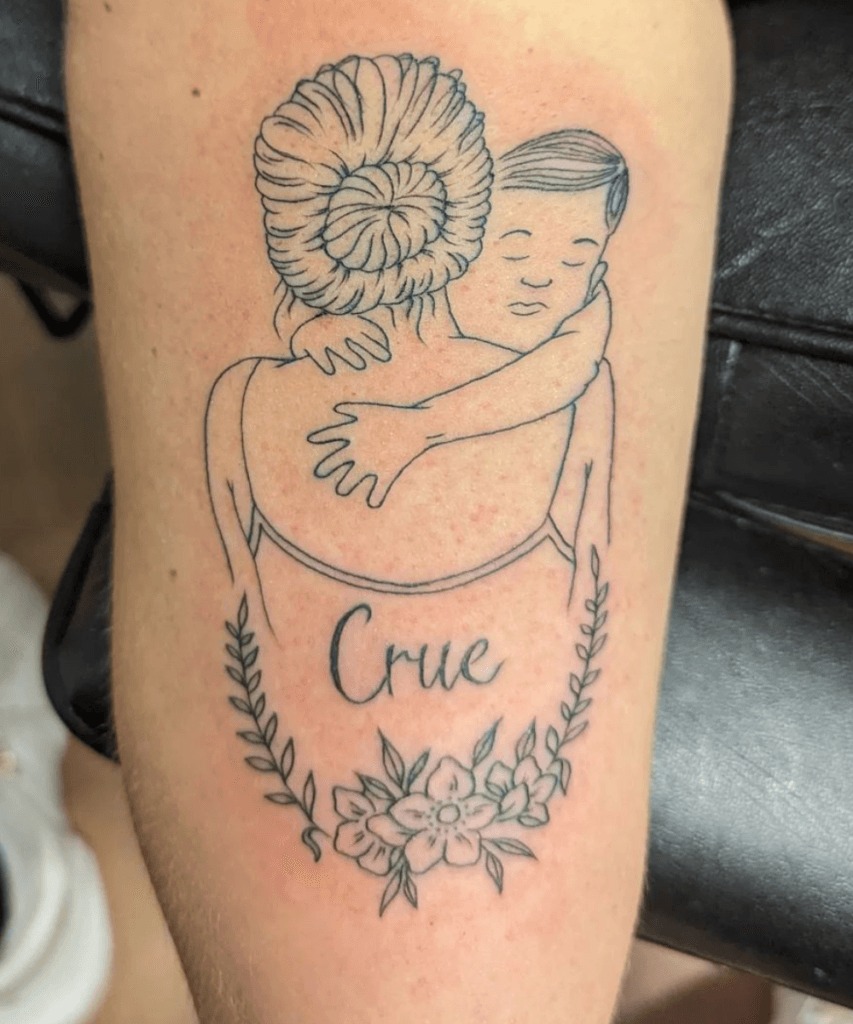Flower & Names Tattoo Tattoo Design