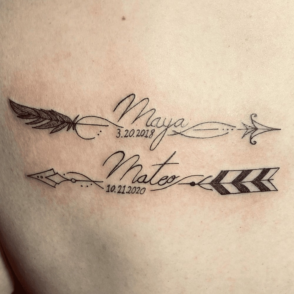 Heartbeat Line Integrated with the Name Arm Tattoo Tattoo Design