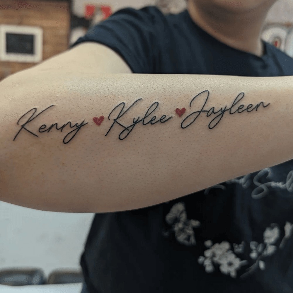 Roman Numerals & Baby Name Tattoo Design