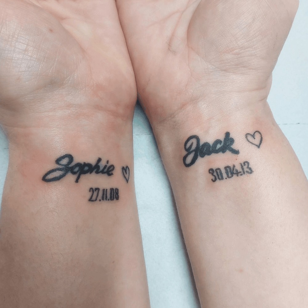 Tall Tree & Name as Roots Tattoo Design