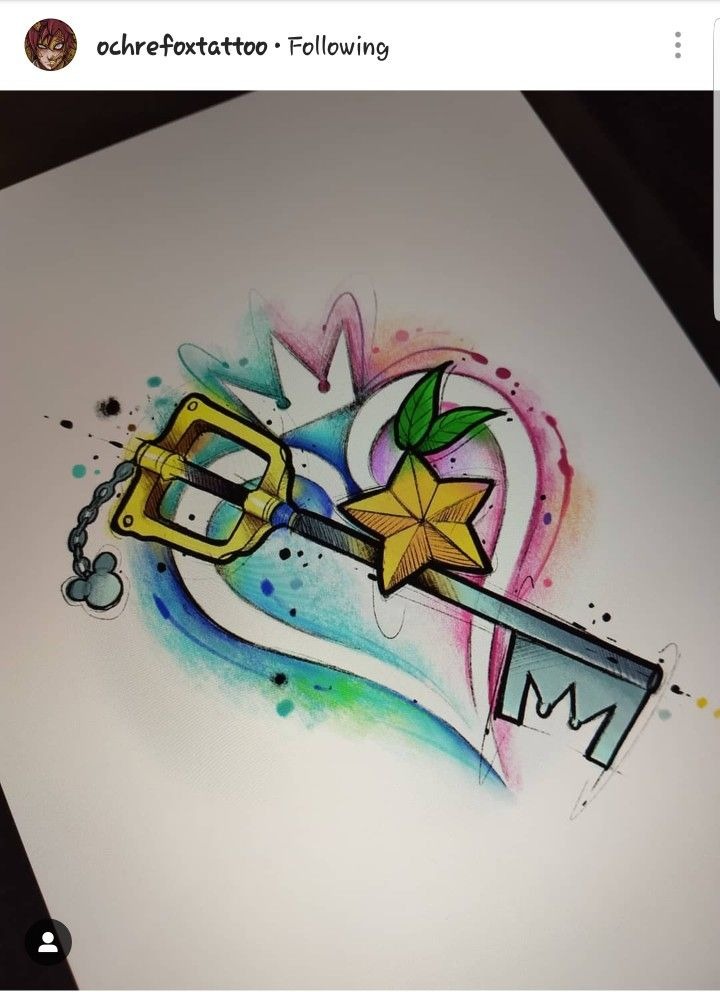 EX Corona Heart Watercolor Piece Tattoo Design