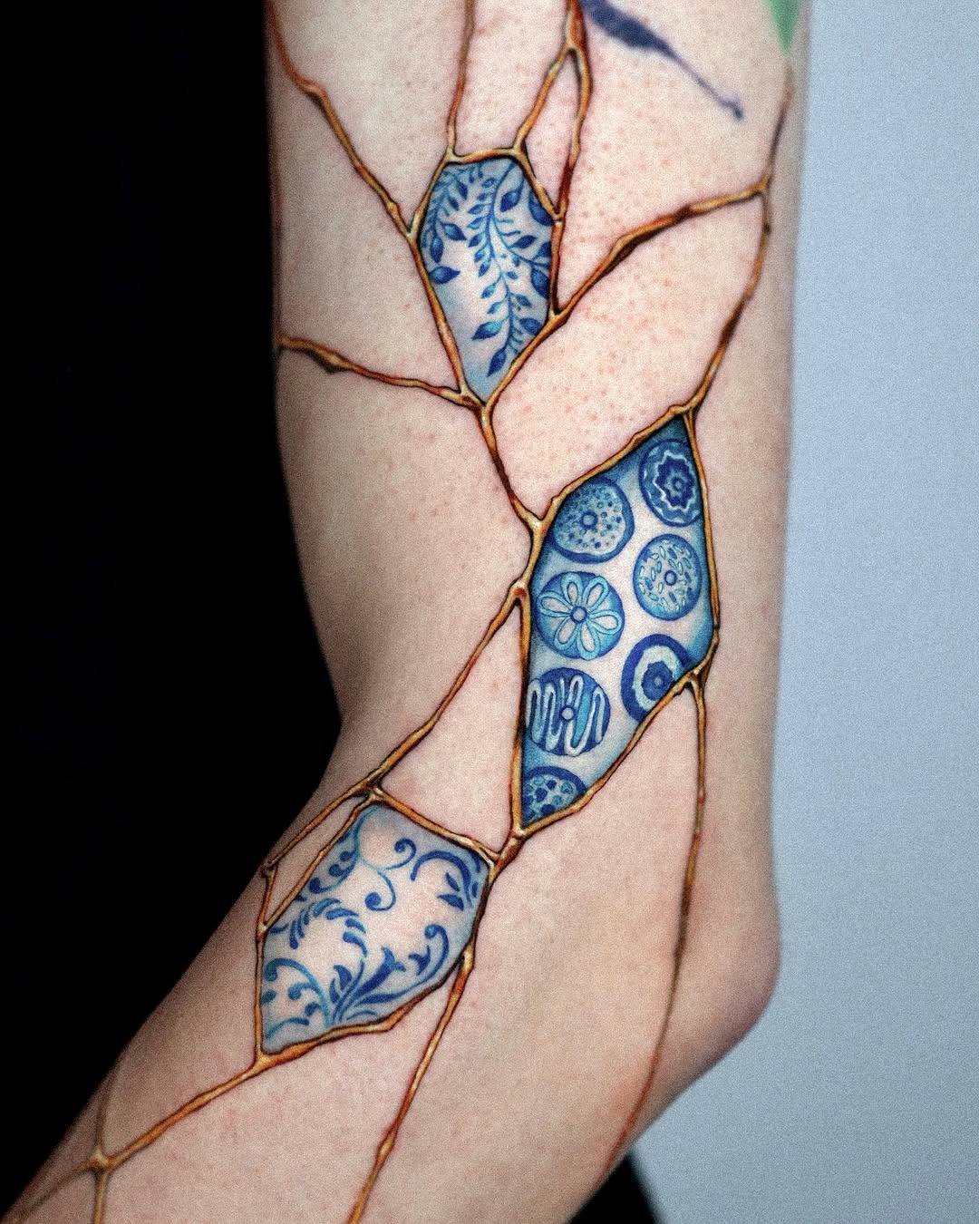Artistic Kintsugi Tattoos for Inner Strength Tattoo Design