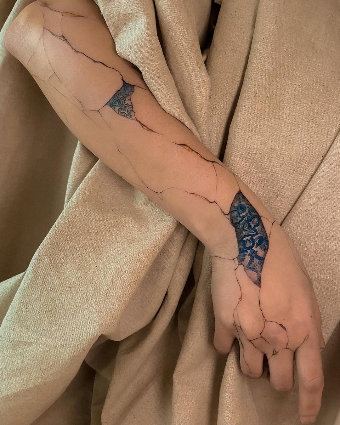 Elegant kintsugi tattoo showcasing healing artistry Tattoo Design