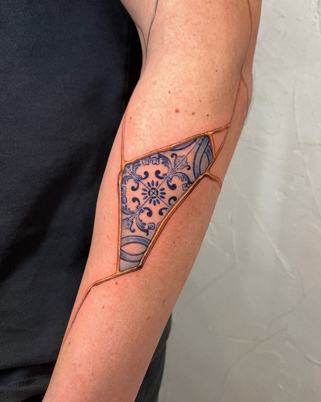 Elegant kintsugi tattoo with intricate designs Tattoo Design