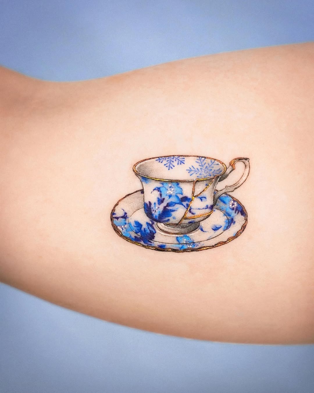 Intricate Kintsugi Teacup Tattoo Design Tattoo Design