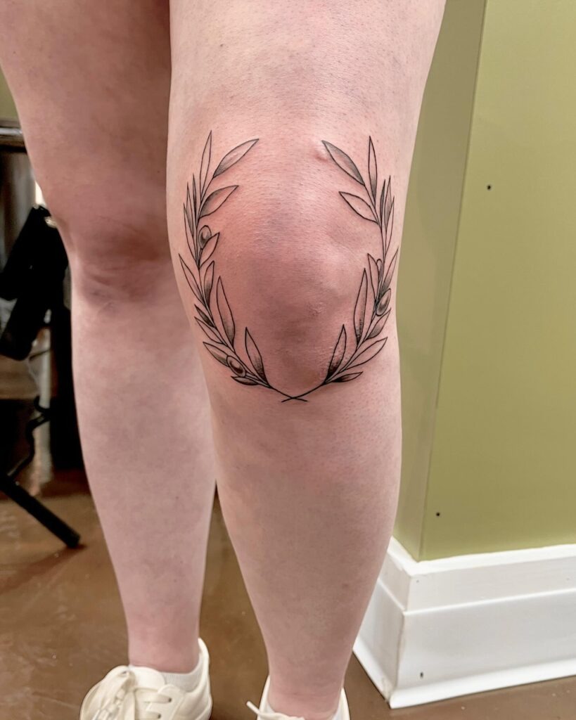 Laurel Wreath Knee Frame Tattoo Tattoo Design
