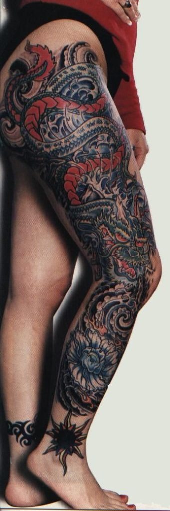Full Leg Sleeve: A Tapestry of Color and Tradition Tattoo Design
