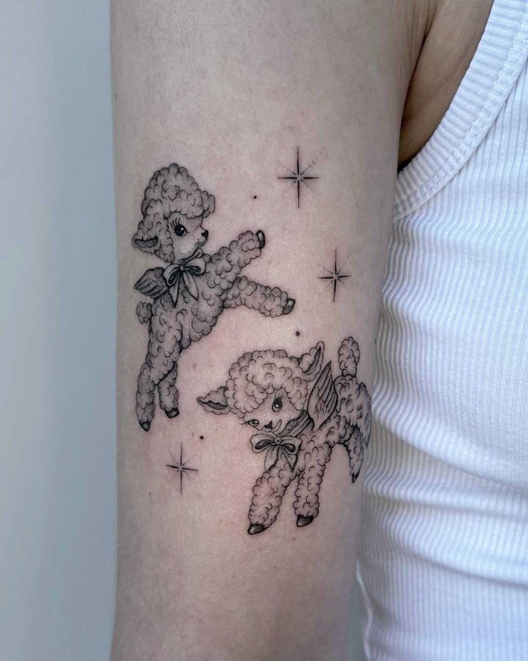 Adorable lamb tattoos with a whimsical touch Tattoo Design