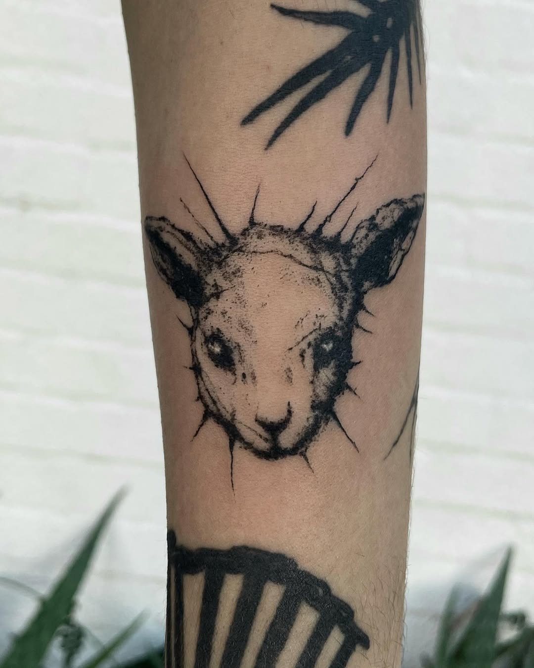 Charming lamb tattoo with intricate detailing Tattoo Design
