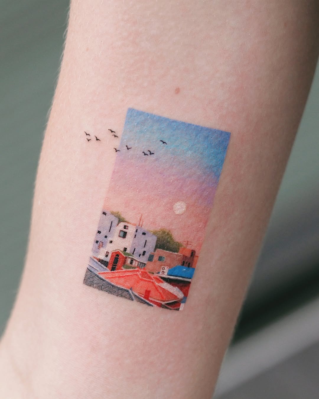 Beautiful landscape tattoo capturing serene vibes Tattoo Design