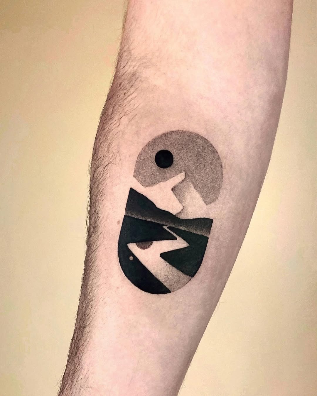 Modern minimalist landscape tattoo design Tattoo Design