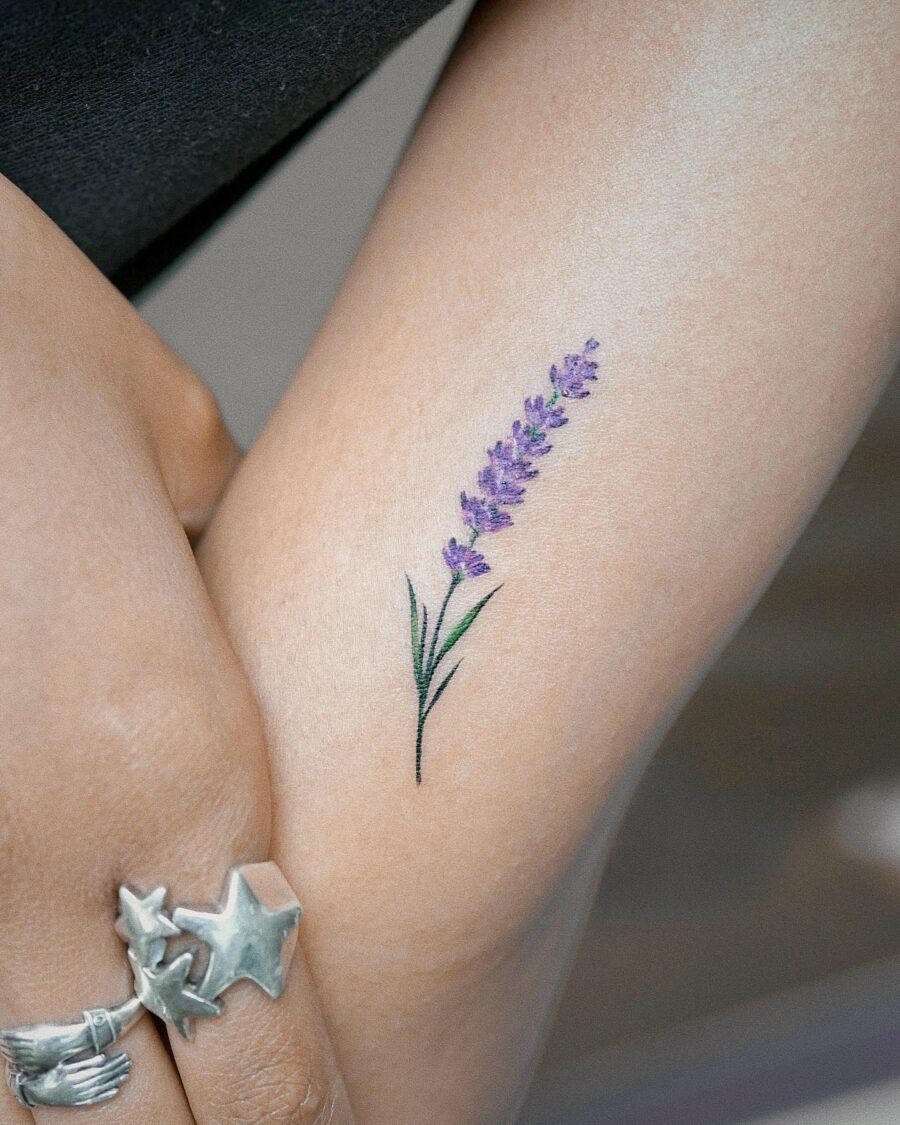 Delicate lavender tattoo showcasing minimalist beauty Tattoo Design