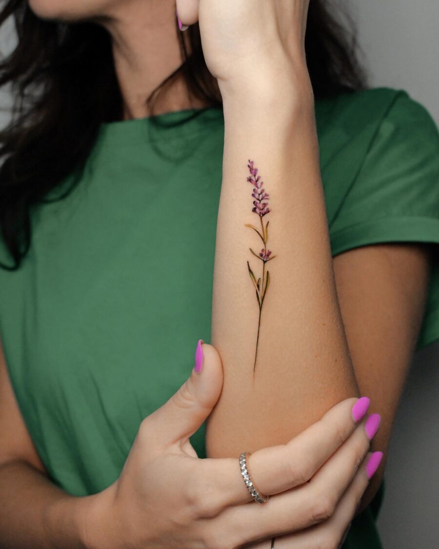 Elegant lavender tattoo for a delicate vibe Tattoo Design