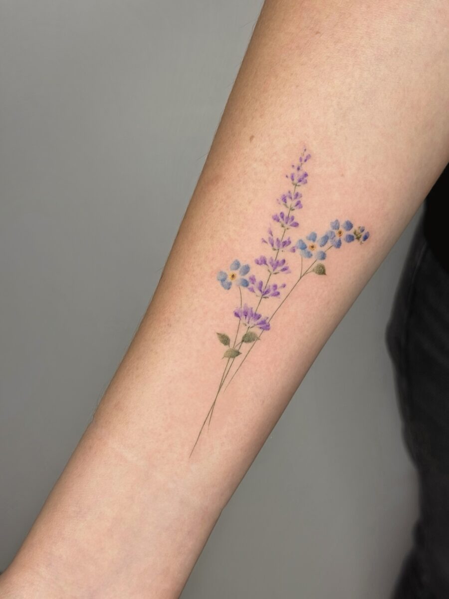 Elegant lavender tattoo on forearm Tattoo Design