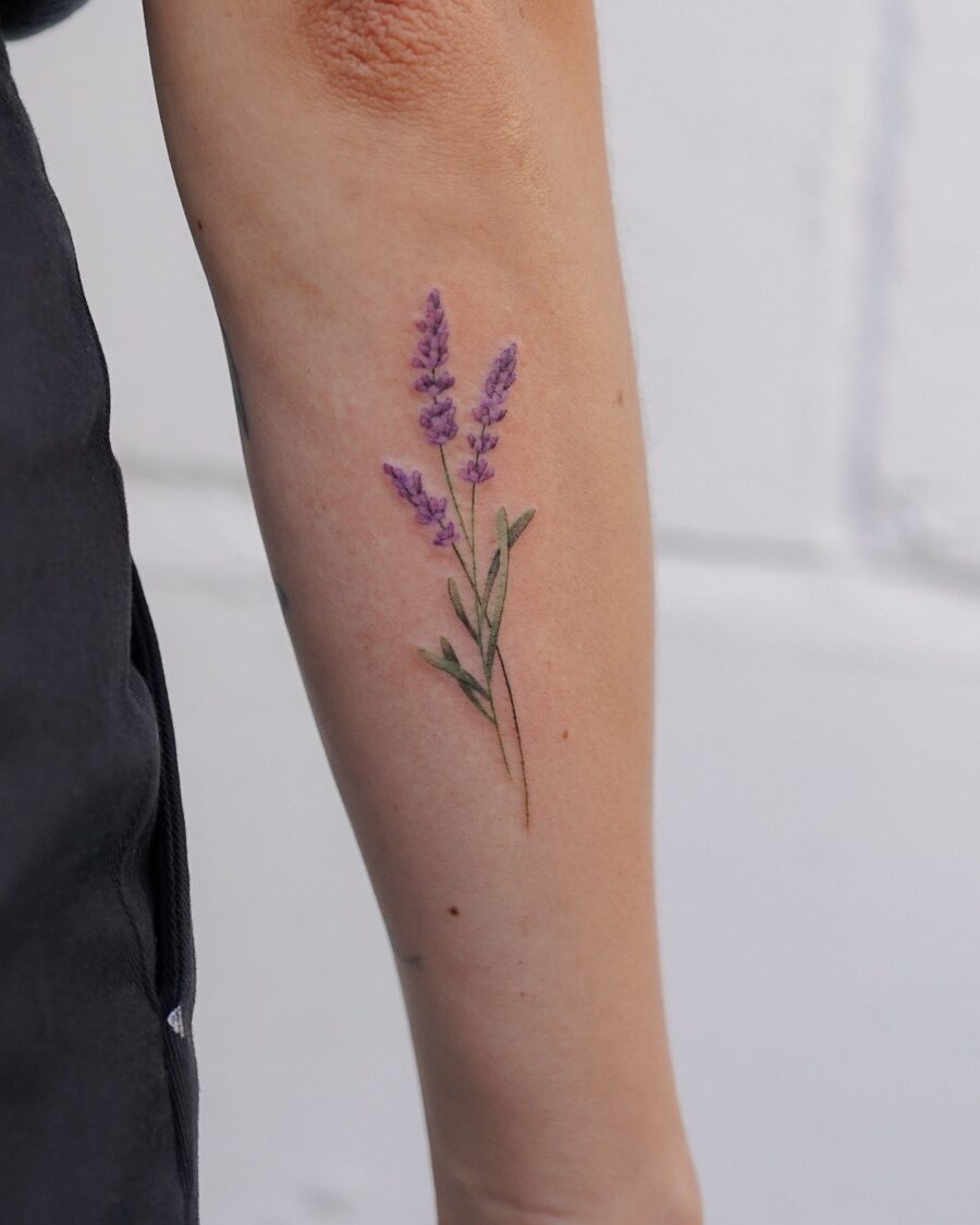Elegant lavender tattoo showcasing nature's beauty Tattoo Design