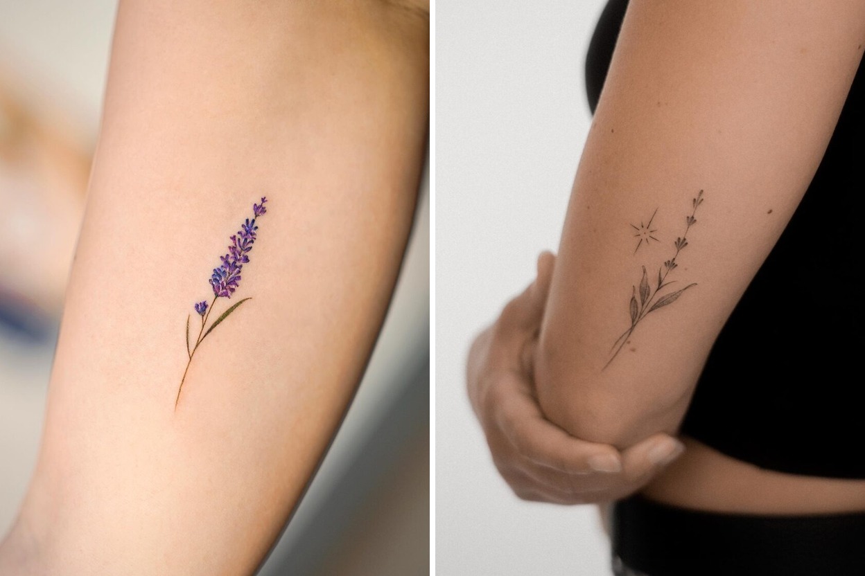 58+ Lavender Tattoo Ideas & Inspiration Featured Lookbook Collage