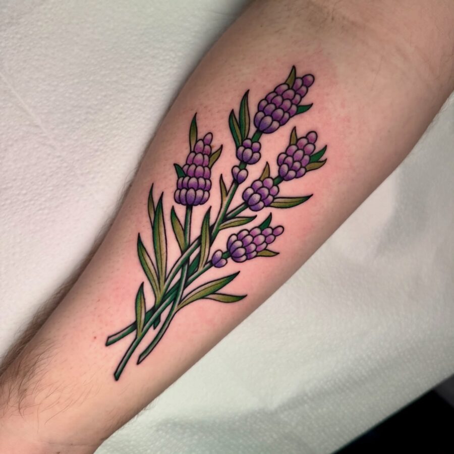 Vibrant lavender tattoo with a natural feel Tattoo Design
