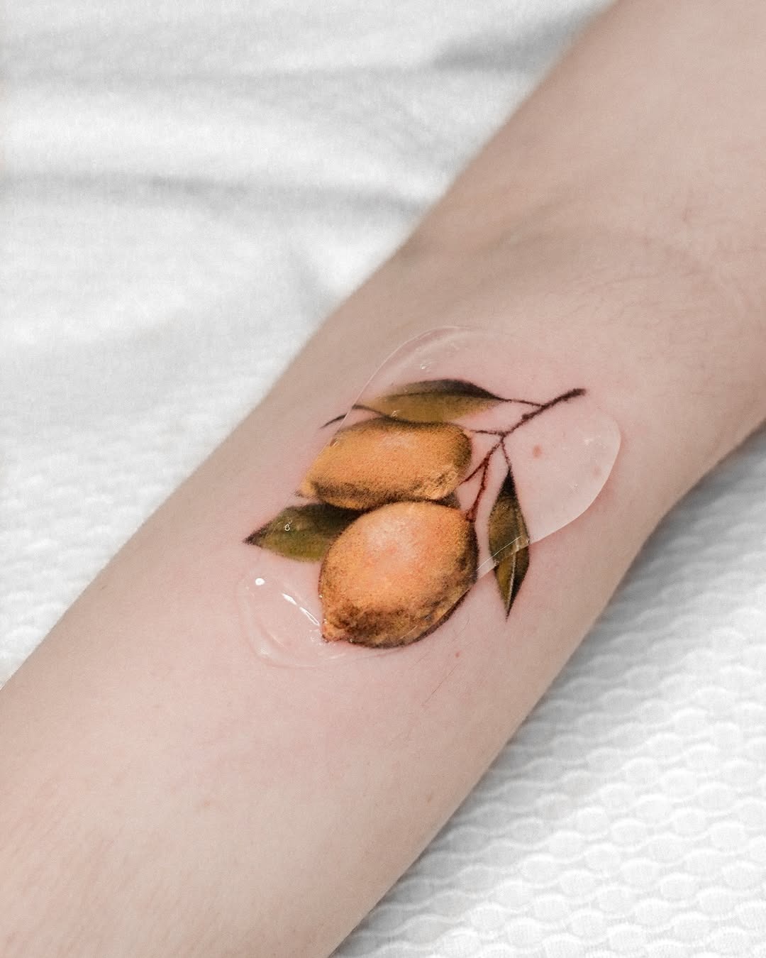 Beautifully detailed lemon tattoo with vibrant colors. Tattoo Design