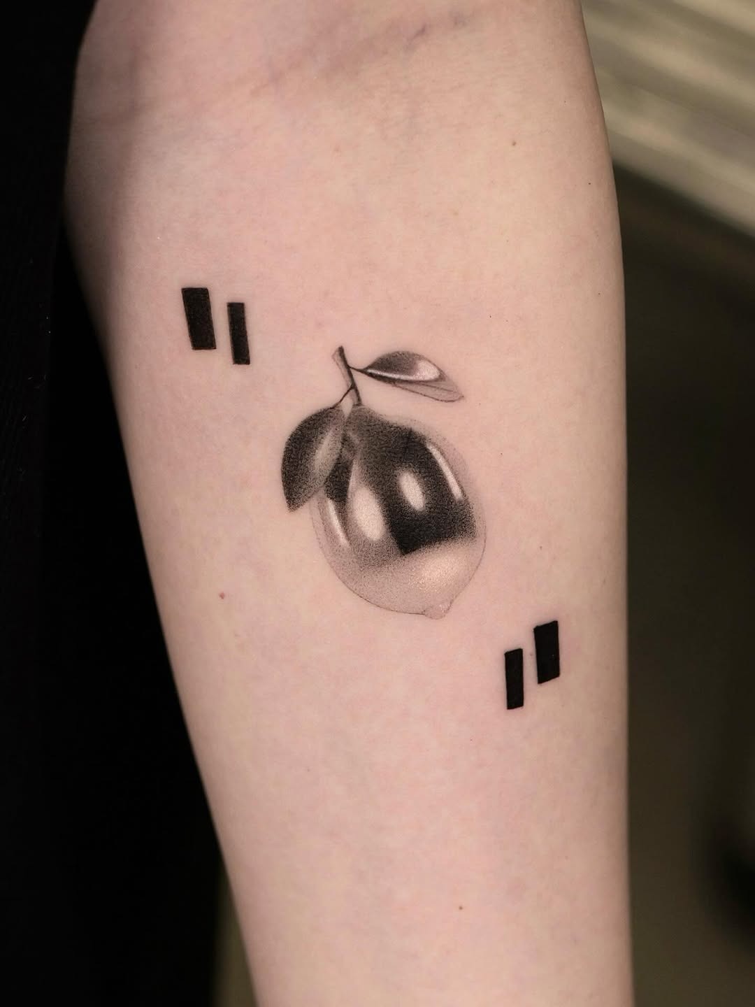 Elegant black and gray lemon tattoo design Tattoo Design