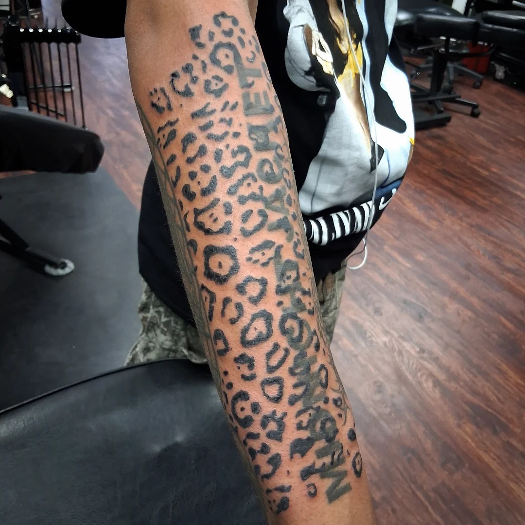 Leopard Print Lily Tattoo Tattoo Design