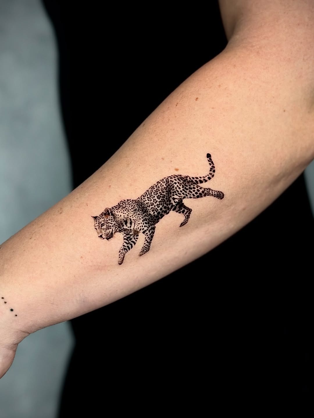 Dynamic Leopard Tattoo: A Symbol of Grace Tattoo Design