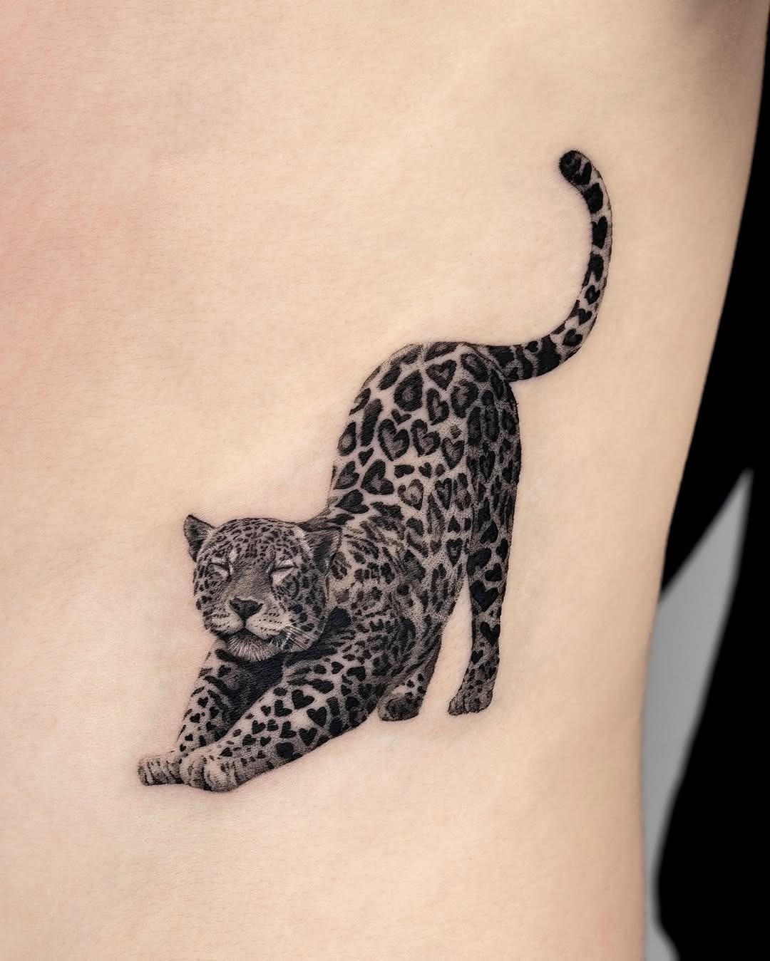 Elegant stretching leopard tattoo design Tattoo Design