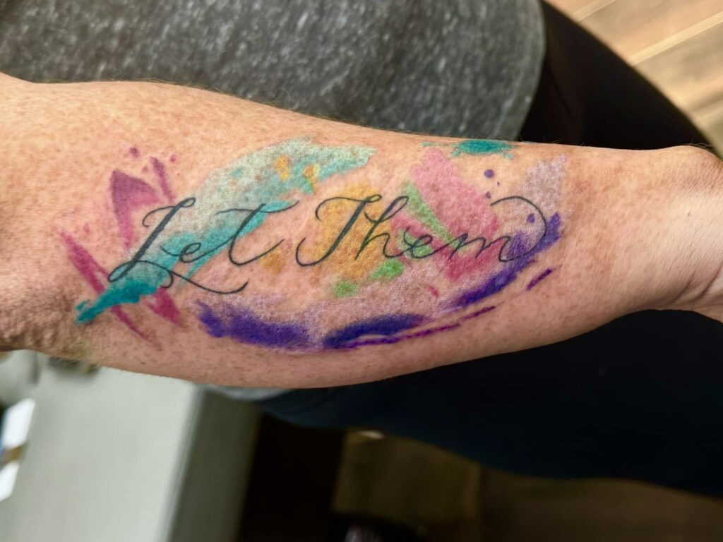 Let Them Abstract Watercolor Tattoo Tattoo Design