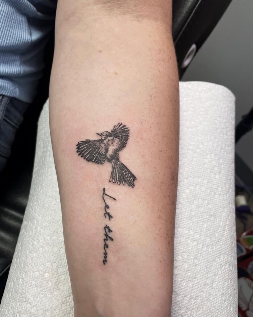 Let Them Bird in Flight Tattoo Tattoo Design