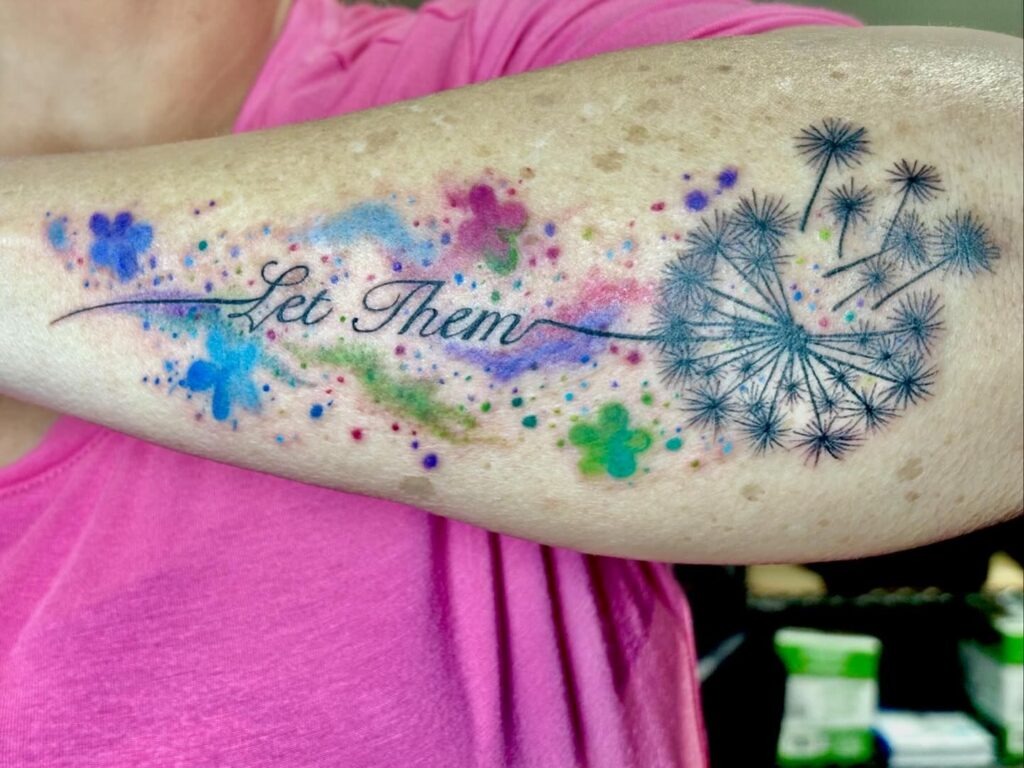 Let Them Dandelion Watercolor Tattoo Tattoo Design
