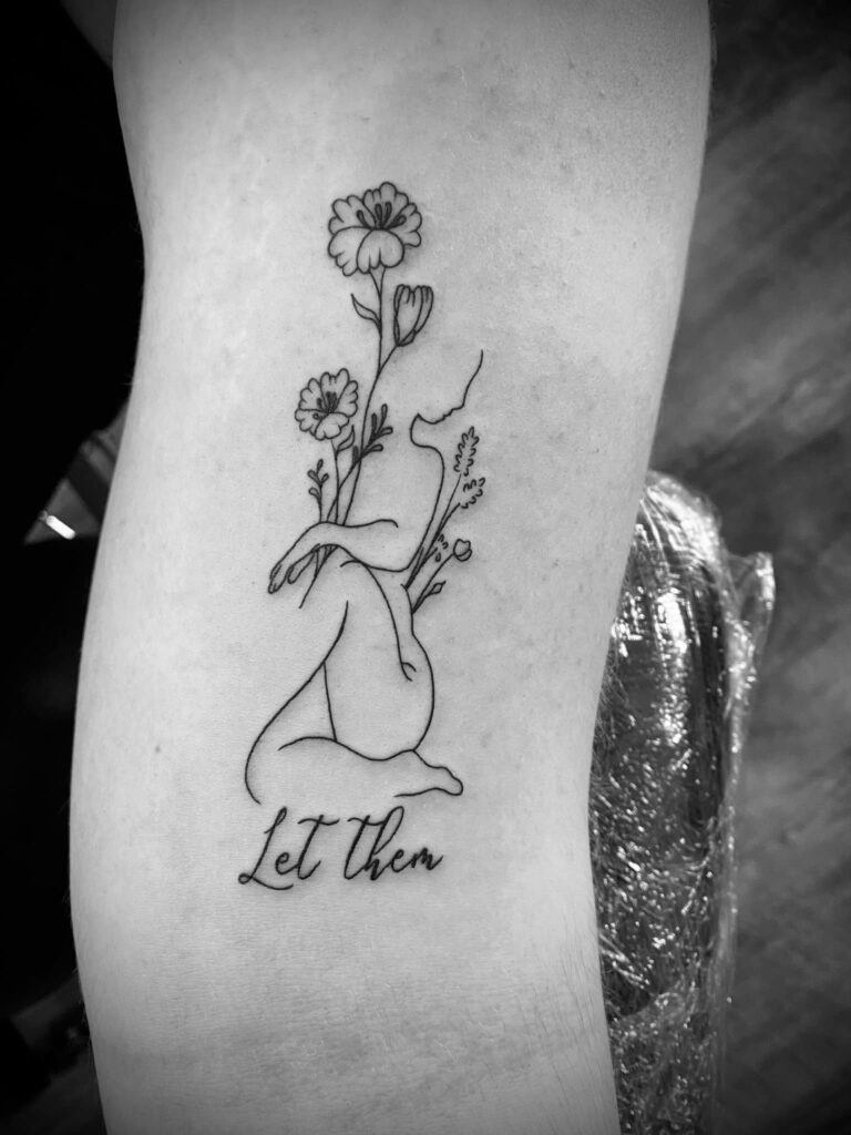 Let Them Floral Figure Tattoo Tattoo Design