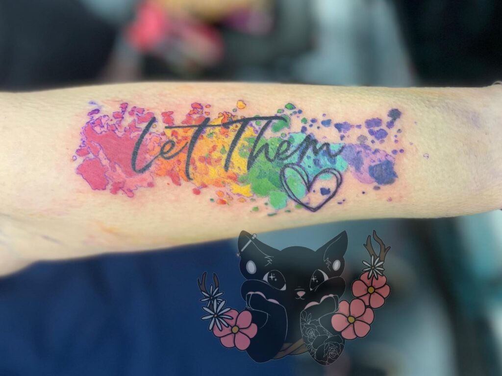 Let Them Rainbow Watercolor Tattoo Tattoo Design