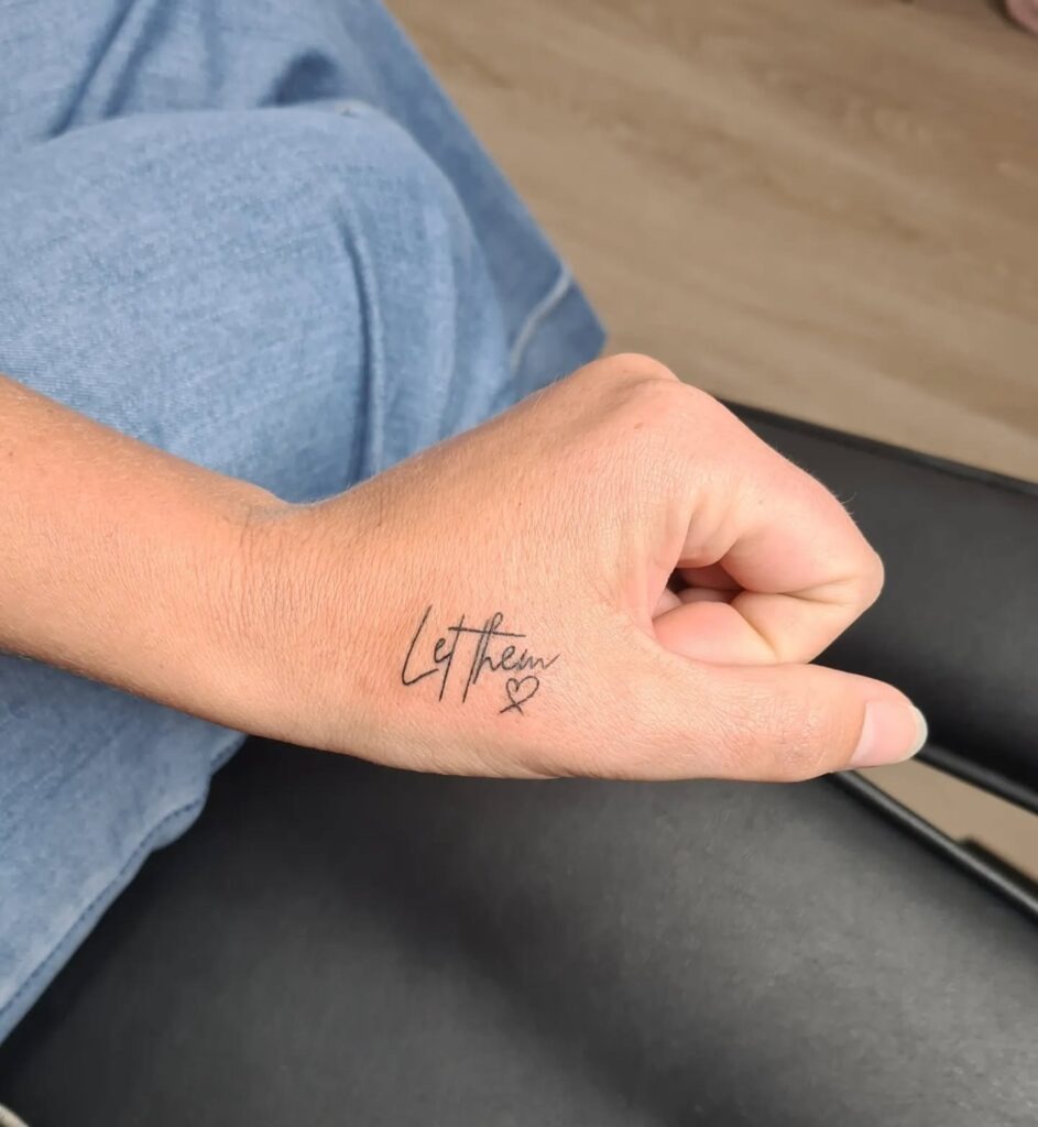 Let Them Tattoo with Heart Accent on Hand Tattoo Design