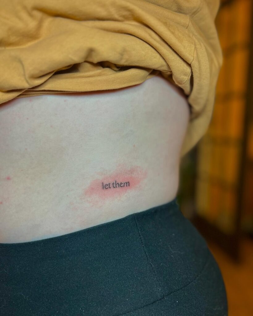 Soft Let Them Tattoo with Blush Watercolor Backdrop Tattoo Design