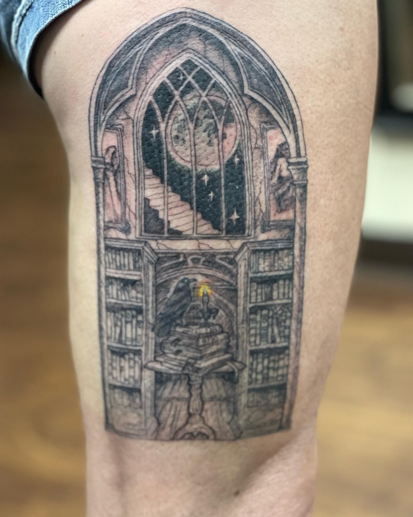 Gothic Library Window Tattoo Tattoo Design
