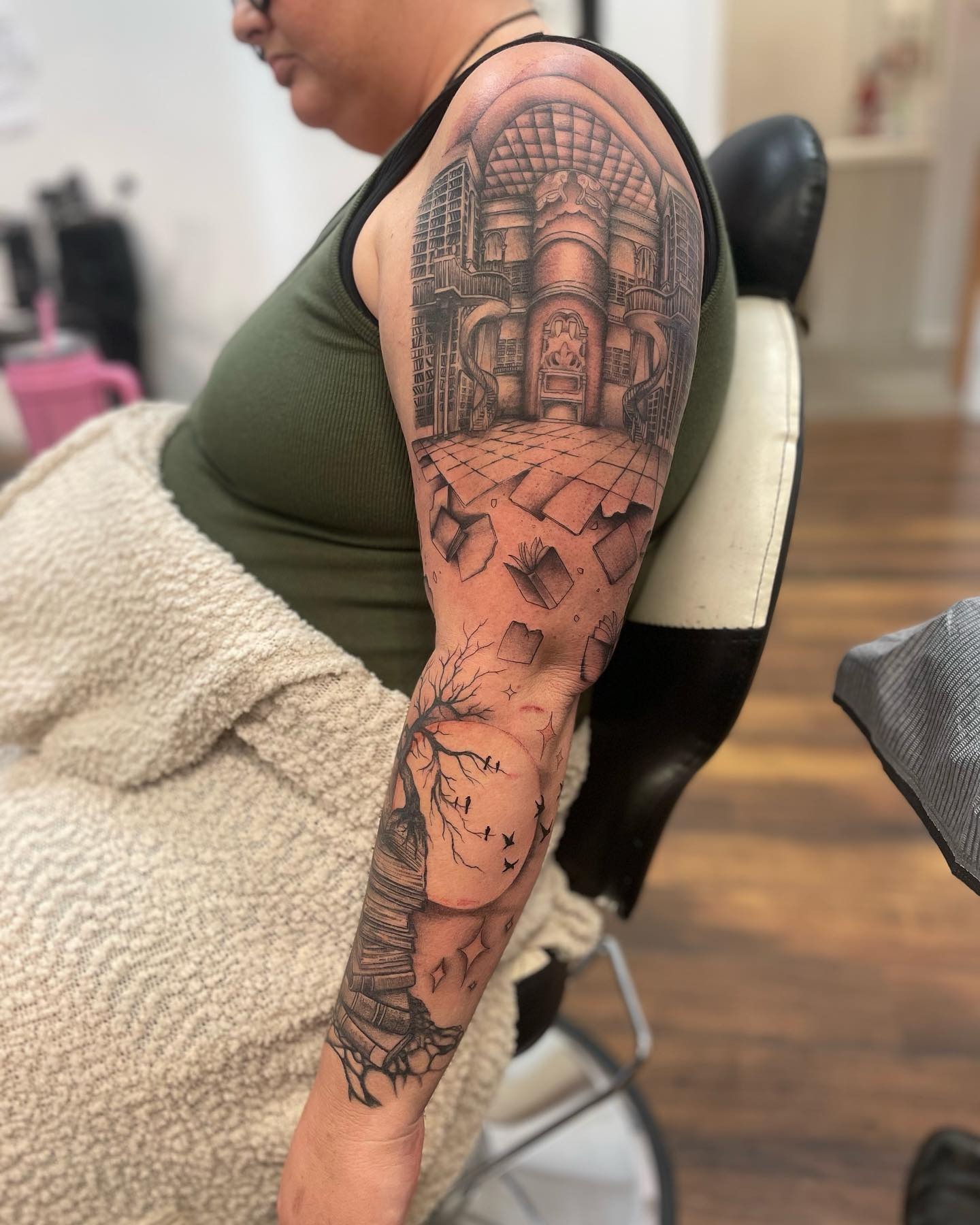 Grand Library Hall Sleeve Tattoo Tattoo Design