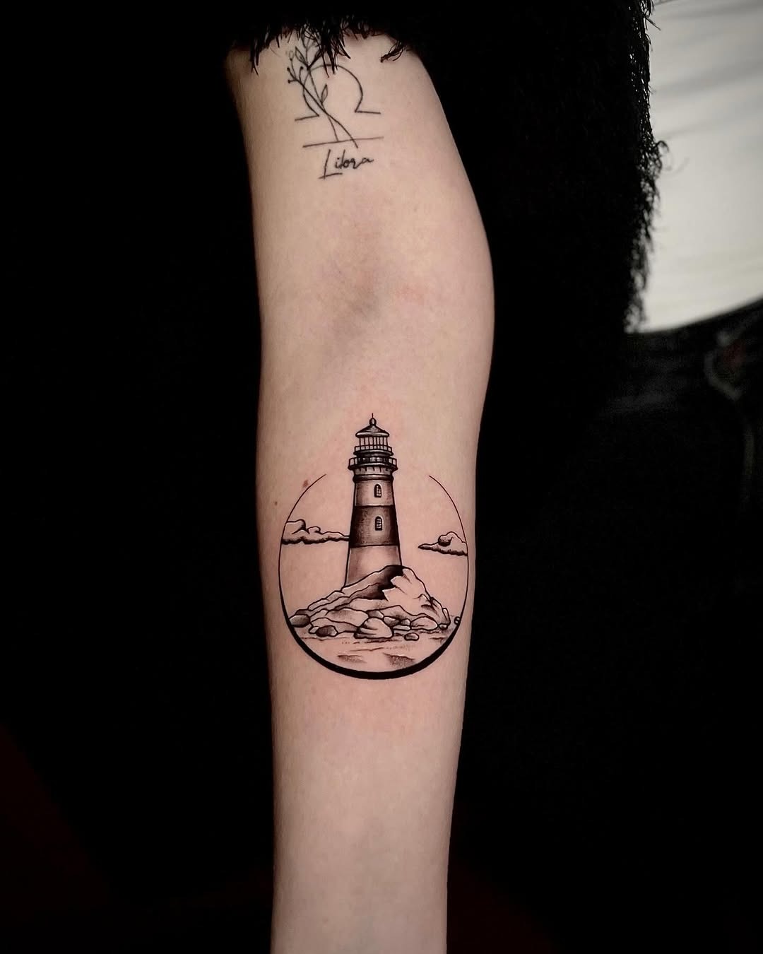 Elegant lighthouse tattoo symbolizing guidance and hope Tattoo Design